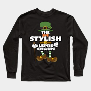 The Stylish Leprechaun St Patrick's Day Celebration Matching Outfits Group Attire Long Sleeve T-Shirt